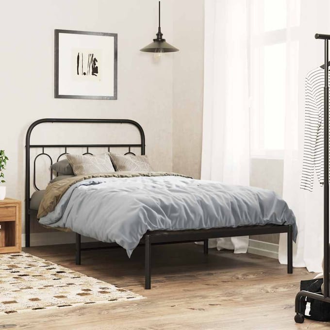 vidaXL - Vervangend - hoofdbord - 100 - cm - metaal - zwart