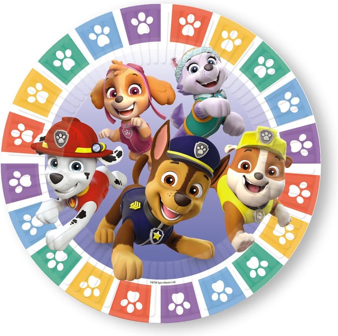 RIETHMULLER - 8 papieren borden PAW Patrol 23 cm