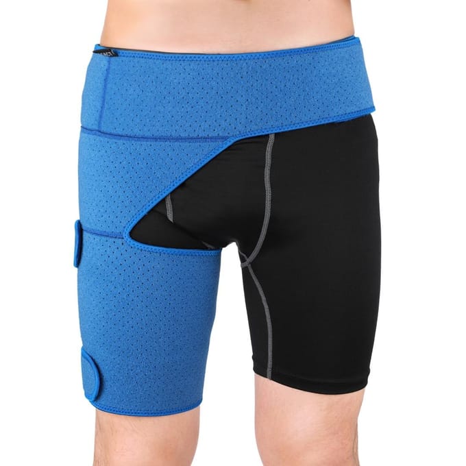 Doact blauwe geperforeerde ademende riem tailleondersteuning dij black