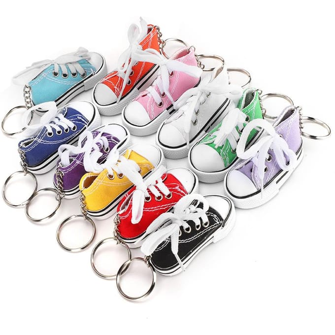 11 stuks mini-sneakerschoen-sleutelhangers, cartoon-sleutelhangers, hangende decoratie voor tassen rood