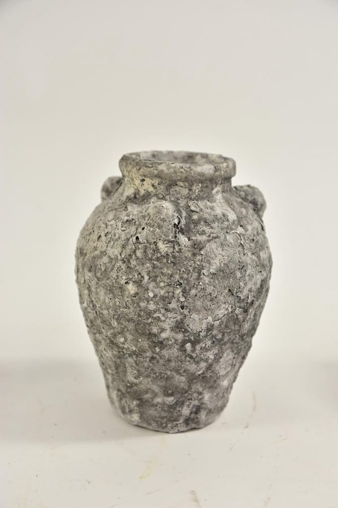 Kruik ''Raw'' met 3 oren 10x10x14cm Grey
