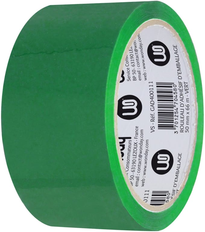 Wonday verpakkingstape, van PP, 50 mm x 66 m, groen