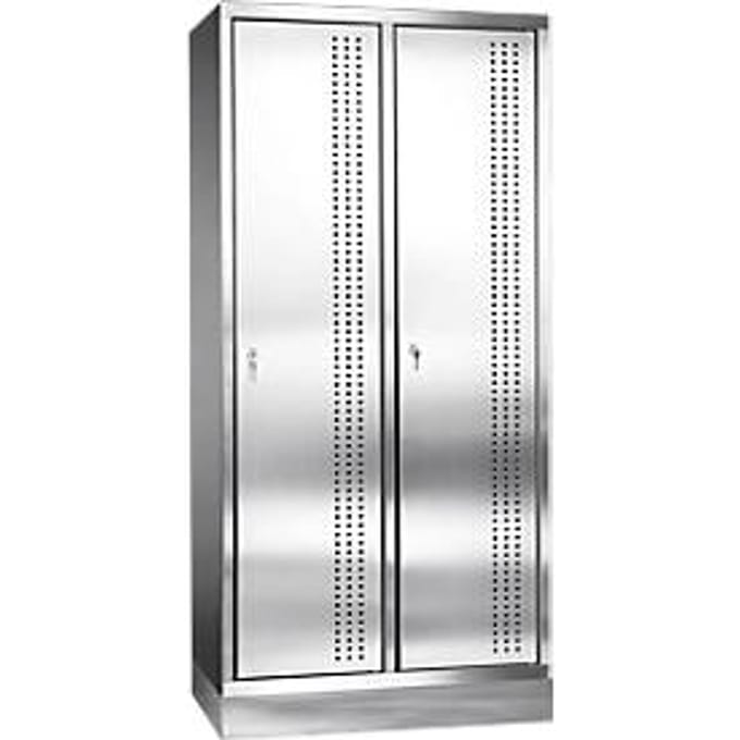 Rvs locker met fitting, 2 compartimenten, B400 mm,