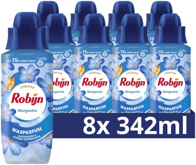 Robijn - Wasparfum - Morgenfris - 8 flessen x 342 ml