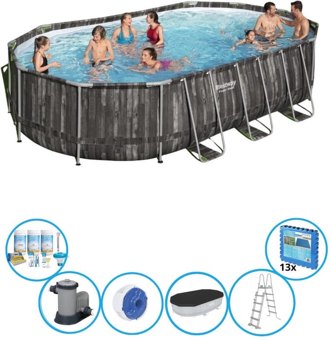 Bestway Zwembad Power Steel - Inclusief accessoires - 610x366x122 cm