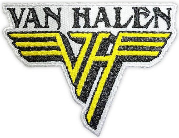 Van Halen - Text & Yellow Logo Patch - Wit/Geel