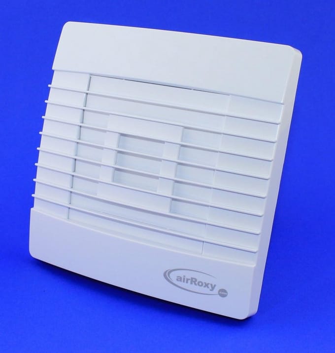 Badkamerventilator met Timer en Terugslagklep (Jaloezie) - 100 mm Inbouw/Wandventilator