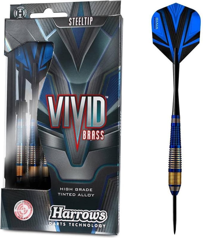 Harrows Vivid Blue Brass - Dartpijlen - 21 Gram