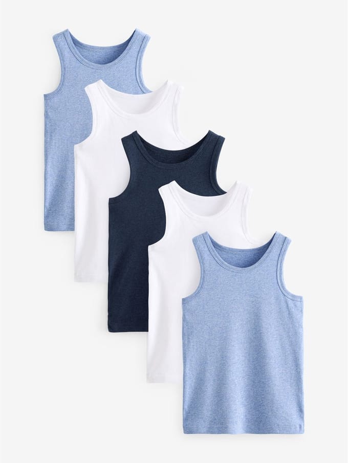 Next - Jongens - Set van 5 hemdjes - Blauw