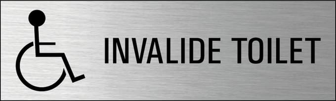 Invalide toilet deurbordje met zelfklevende strip