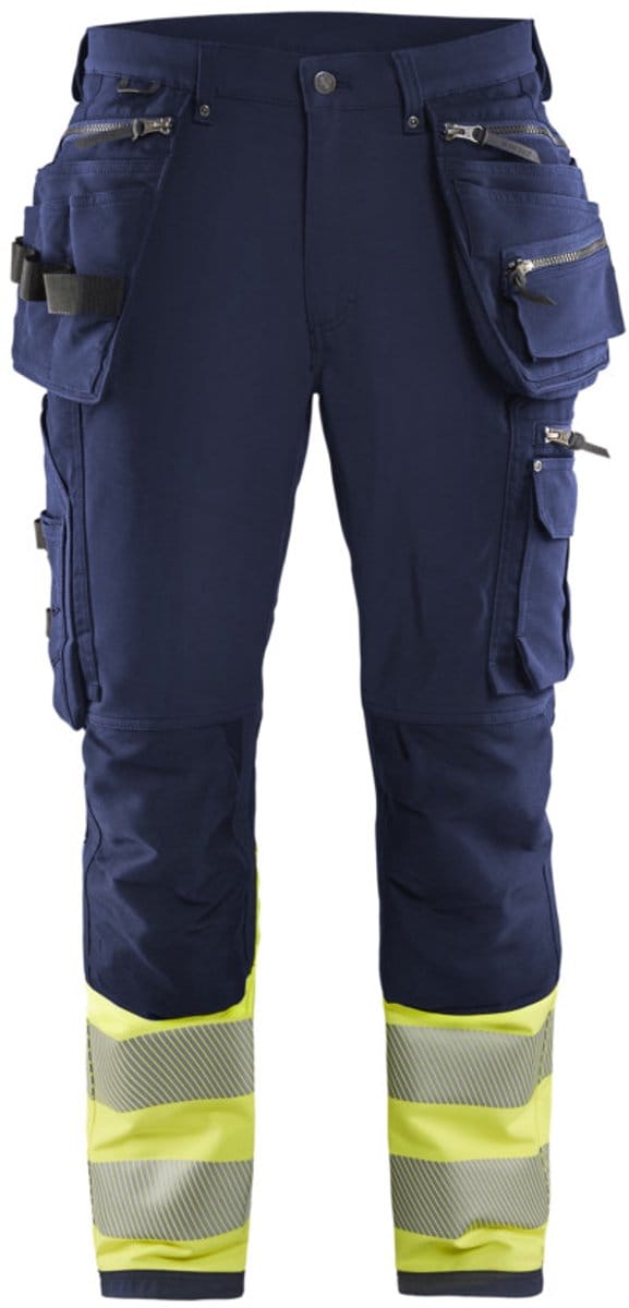 Blaklader High Vis 4-weg-stretch werkbroek 1993-1642 - Marine/High Vis Geel - D108