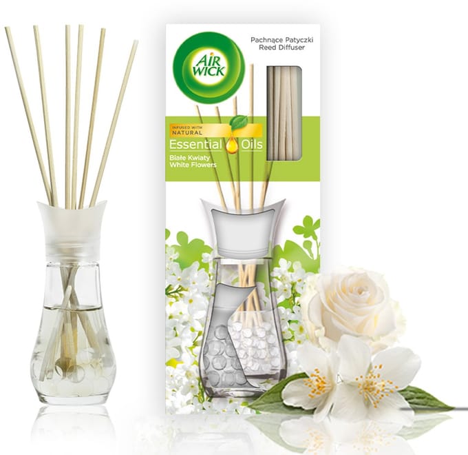 Air Wick - Geurverspreider - Witte Bloemen - 25 ml - Rattan Stokjes