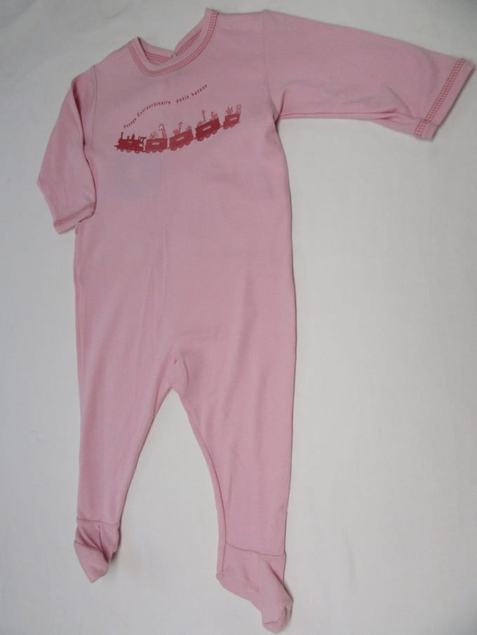 petit bateau , pyjama , katoen , rose , dierentrein  ,  6 maand  67