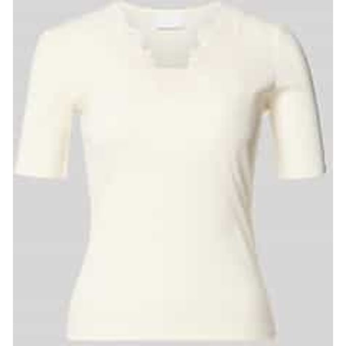 T-shirt in riblook met kant