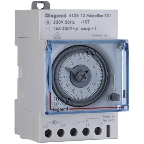 Legrand 412812 DIN-rail schakelklok Analoog 230 V 4000 W
