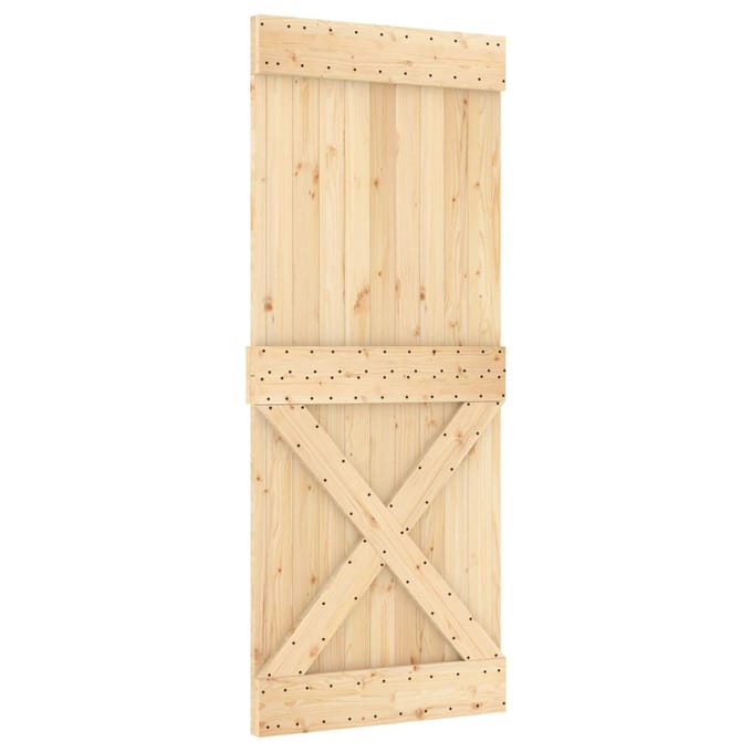 vidaXL - Schuifdeur - 85 - x - 210 - cm - Massief - Pine - Hout - (Onbehandeld)
