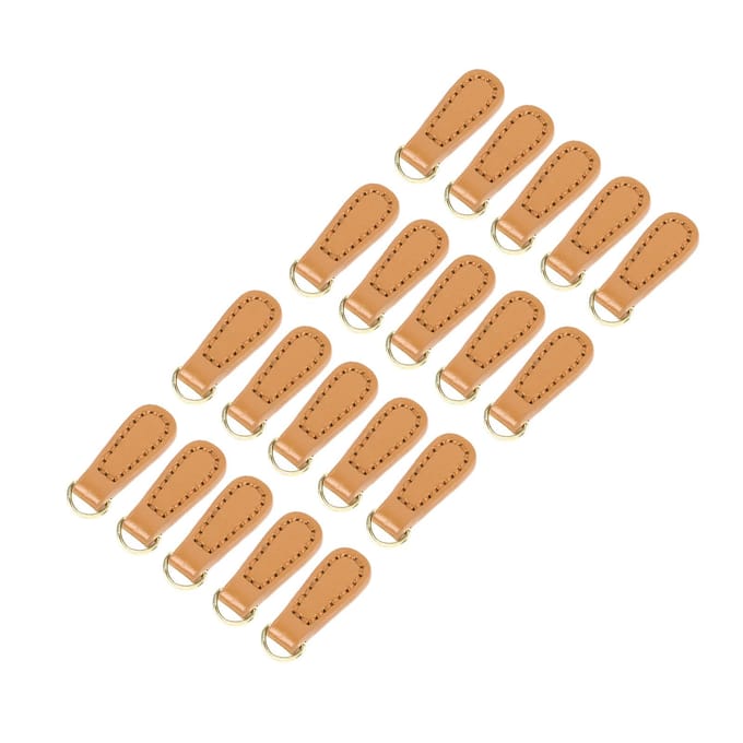 20 stuks Echt Lederen Ritslipjes Stijlvolle Casual Microvezel Lederen Ritslabels Vervanging voor Rugzakken Bagage beige