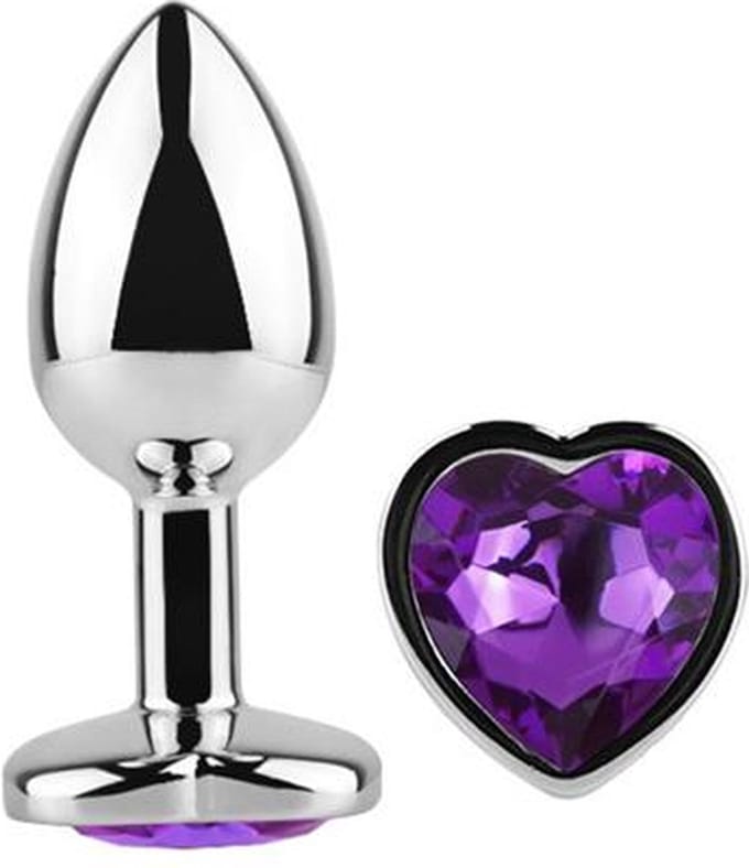 Heart Shaped Butt Plug Purple Lavender Size S