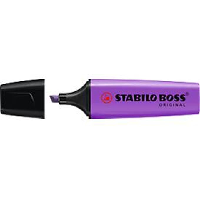 STABILO BOSS Original overstregnings pen lavender highlighter with water-based ink refillable - 6 pcs