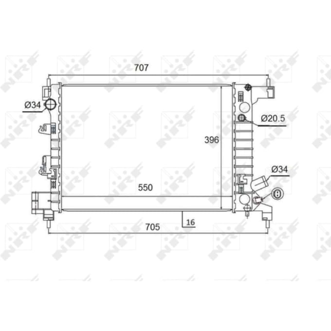 Radiator, motorkoeling NRF 58504