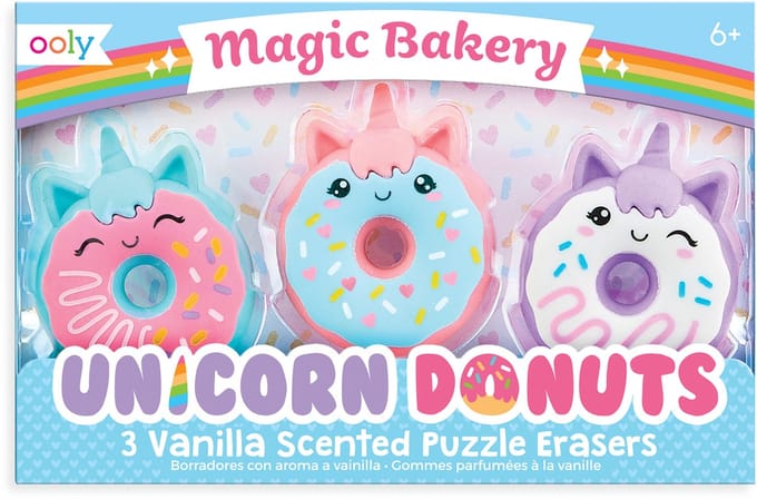 Magic Bakery Unicorn Donuts Scented Erasers - Set of 3