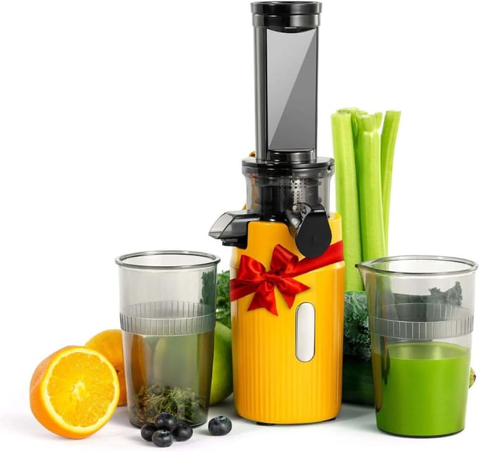 SNJY® Slowjuicer - Juice Maker - Extracteur De Jus - 130W - Geel