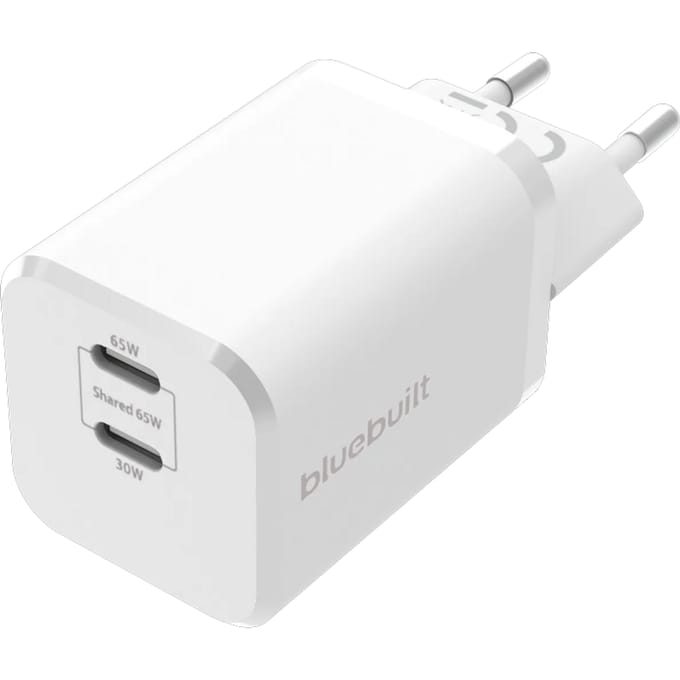 BlueBuilt Power Delivery Oplader met 2 Usb C Poorten 65W Wit