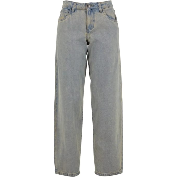 Urban Classics - Mid Waist 90´s jeans Wijde broek - Taille, 32 inch - Blauw