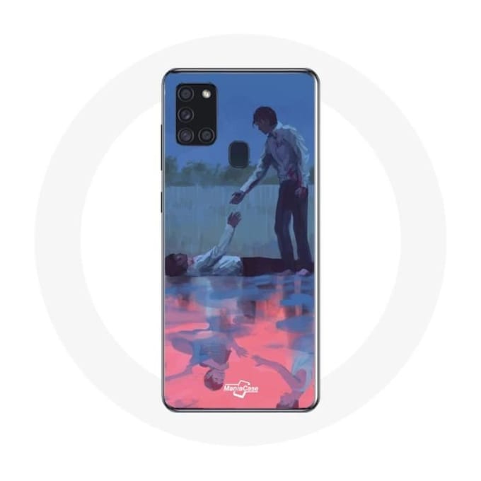 Samsung Galaxy A21S hoesje Inktvis Game Seong Gi hun nummer 456 en Cho Sang woo nummer 218