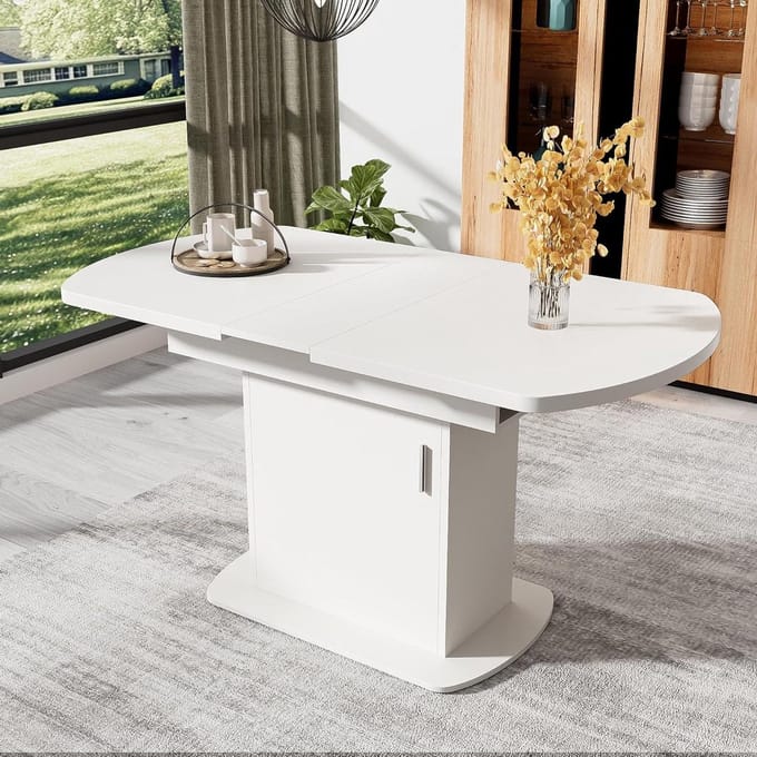 Uitschuifbare Eettafel - Eetkamer Tafel - Ruimte Besparen - Met Opbergruimte