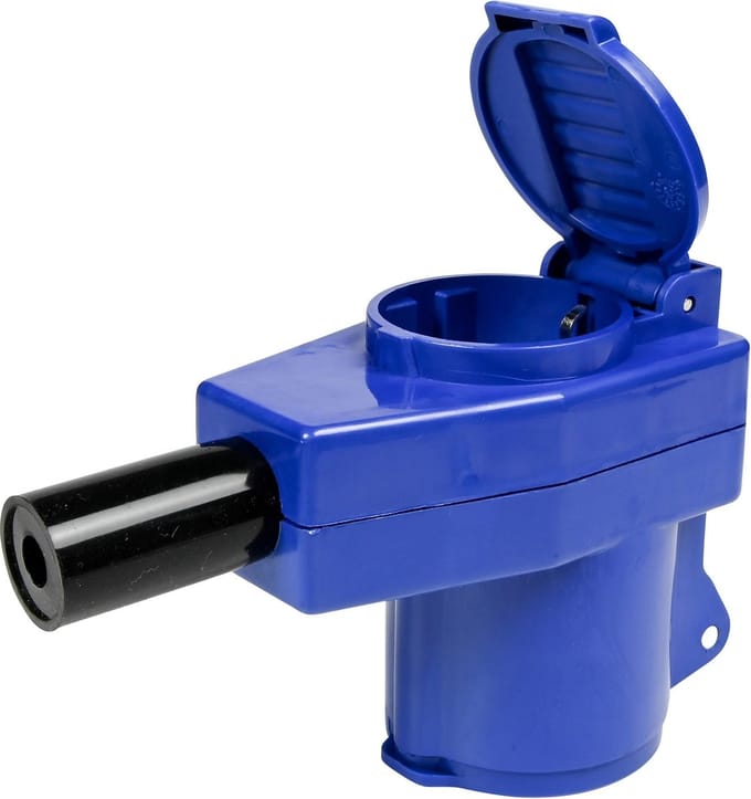 Benson Hoekconnector - Haaks - 16A - 220V - Spatwaterdicht - Slagvaste behuizing - Blauw