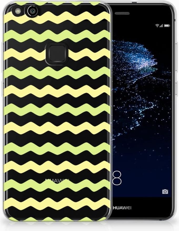 Back Cover voor Huawei P10 Lite TPU bumper Waves Yellow