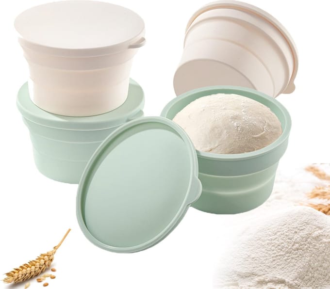 La'Moussawi ® Pizzadeeg Bewaar- en Fermentatiebox Set van 4 met Deksel voor Optimale Ruimtebesparing