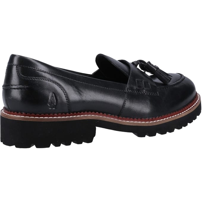 Hush Puppies Ginny Dames Zwarte Leren Instappers
