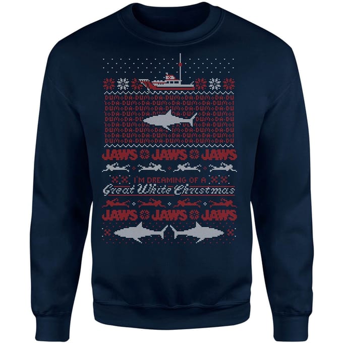 Jaws Great White Kersttrui - Navy - M