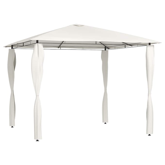 vidaXL - Prieel - met - paalhoezen - 160 - g/m² - 3x3x2,6 - m - crèmekleurig