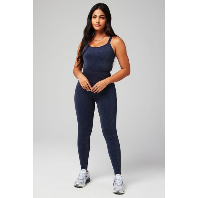 Fabletics Seamless Lurex Jumpsuit Deep Navy Sparkle Taglia: M REG | Tute Outlet | Donna | Blu