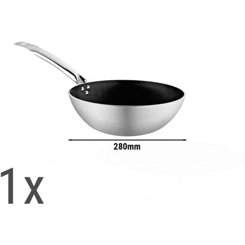 GGM Gastro Wok-Pfannen-Set - Aluminium - 3-teilig Zilver