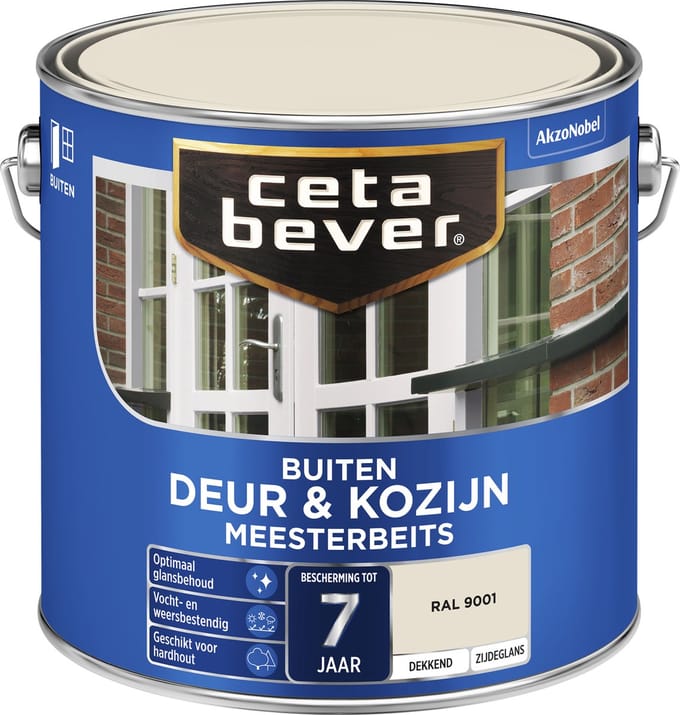 Cetabever - Meesterbeits Deur & Kozijn Dekkend - Ral 9001 - 2,5 L