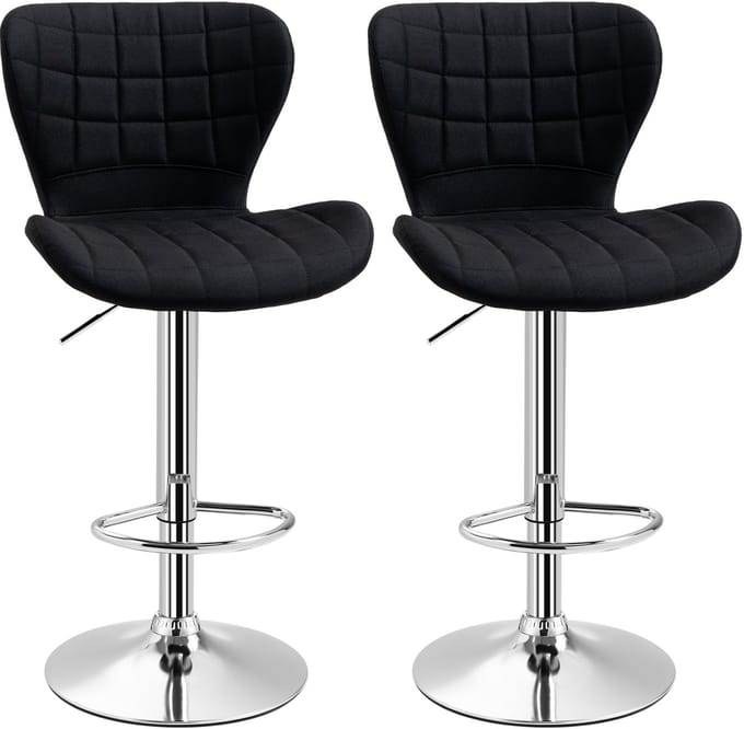 HOMCOM-Barkruk-Linnen-47x51.5x111.5cm-Zwart