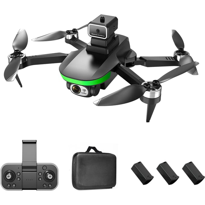 Afstandsbediening Drone met Daul-camera 6K optische stroompositionering Obstakelvermijding Borstelloos 4K 3 battery zwart