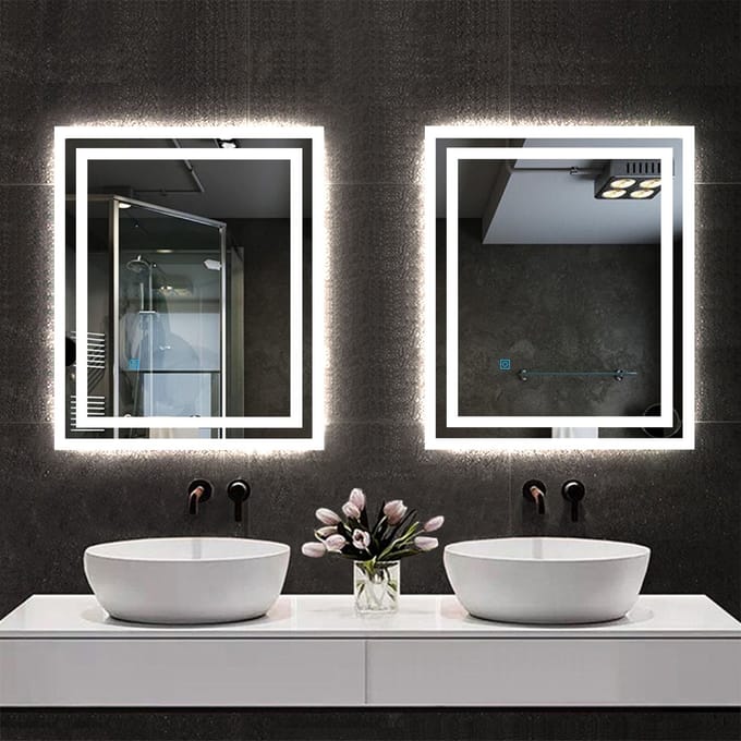 LED badkamerspiegel 60x50cm,5mm wandspiegel,enkele touch sensor schakelaar,koud wit