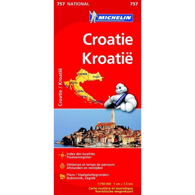 Michelin Wegenkaart 757 Kroatië - Nationale Kaarten Michelin