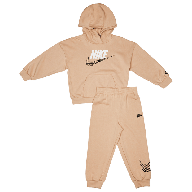 Nike Itz Oversized Ft Trainingspakken Peuter - Bruin - Maat 92 - 98 CM - Katoen Fleece