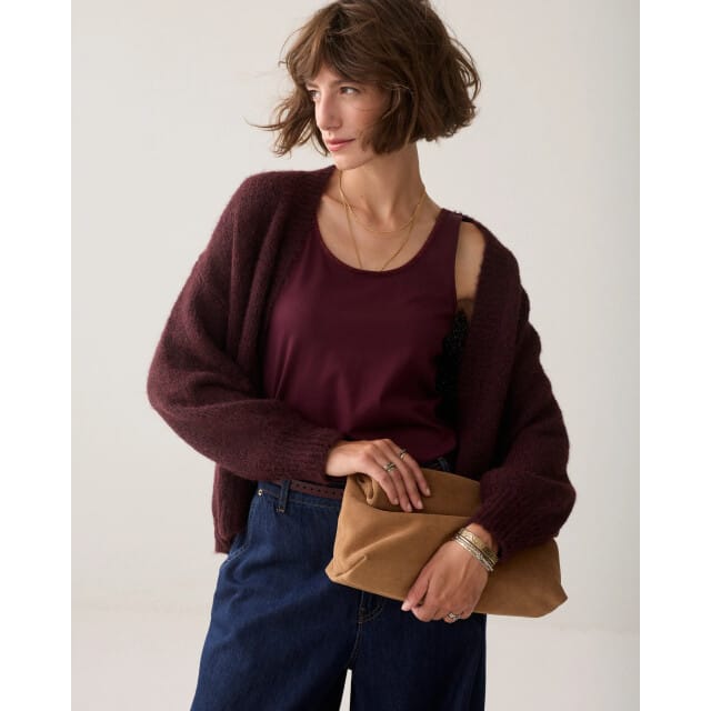 Summum 3s5244-30366 335 reversible top organic cotton elastane basic dark burgundy