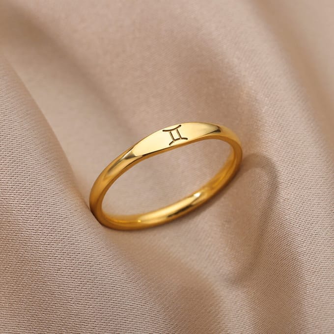 Sterrenbeeld ring - Horoscoop ring - Tweeling - Zegelring stijl