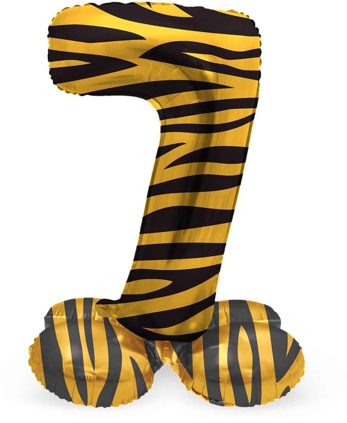 Staande Folieballon Cijfer 7 Tiger Chic - 72 cm