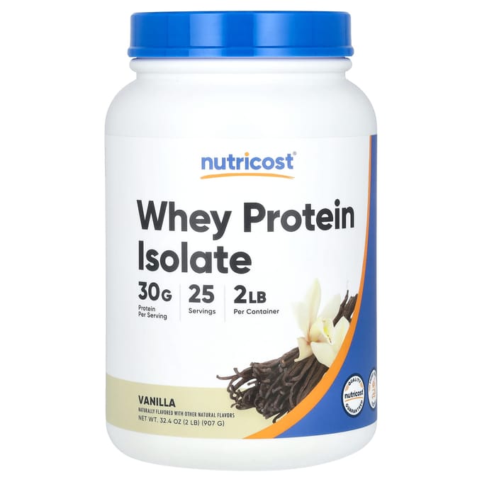 Nutricost, isolat de protéine de lactosérum, vanille, 907 g (2 lb)