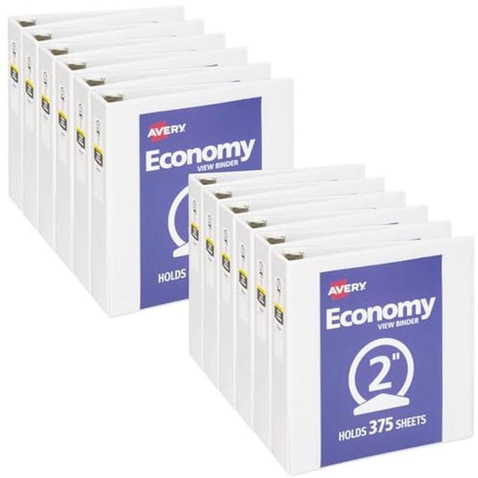 Rondringband 5 cm met 12 Witte Folders - Ideaal voor Archiveren en Presentaties