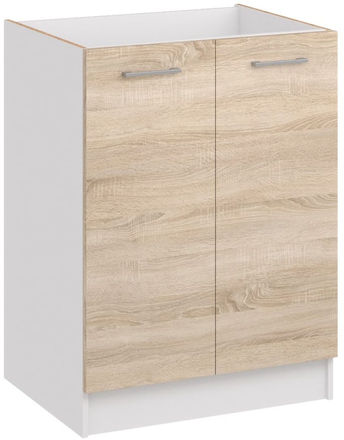 ROE Furniture - Onderkast - 60 cm - Witte Sonoma Eik